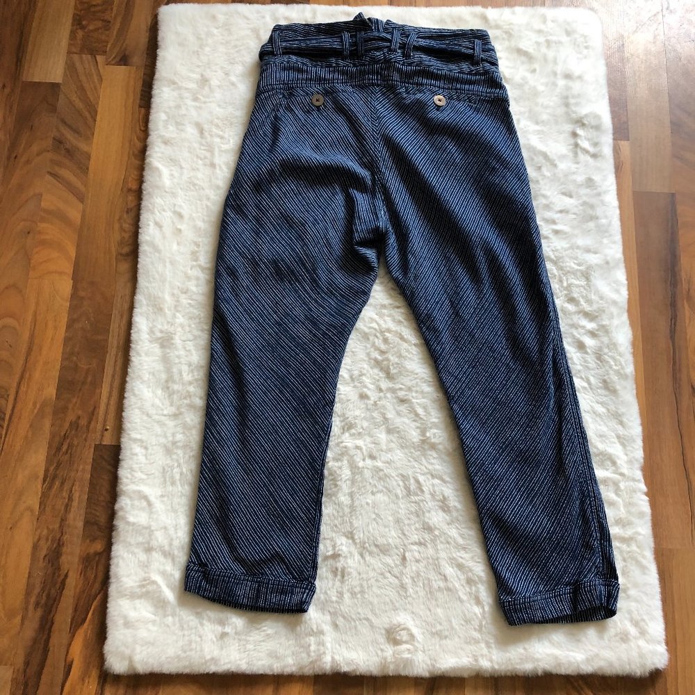 Free People Stripe High Waist Paper Bag belted Pants Size 4 - Picture 3 of 11